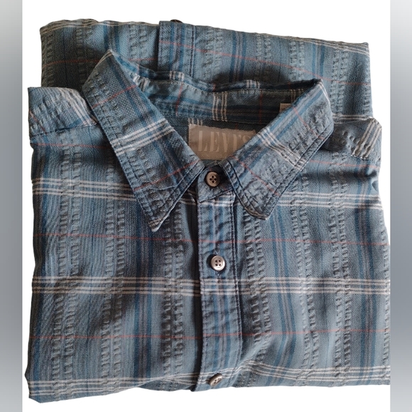 Levi's men's short sleeve searsucker button up shirt. Size XL , xtra lar… - Picture 7 of 7